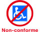 Icone de non-conformité aux normes d'accessibilité Web.
