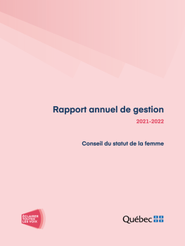 Rapport annuel de gestion 2021-2022 – Conseil du statut de la femme